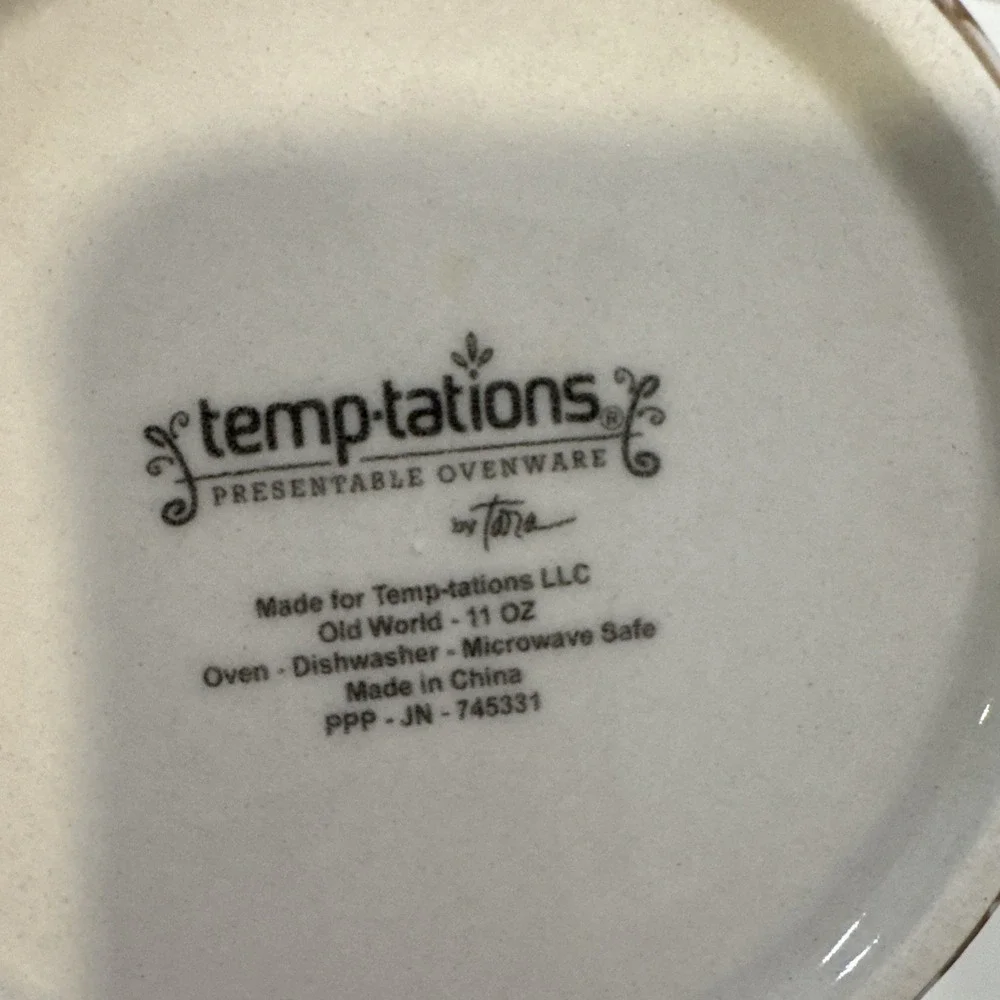 Temp-tations Condiment Set Ceramic Bakeware Old World Spice 3 Piece TT16